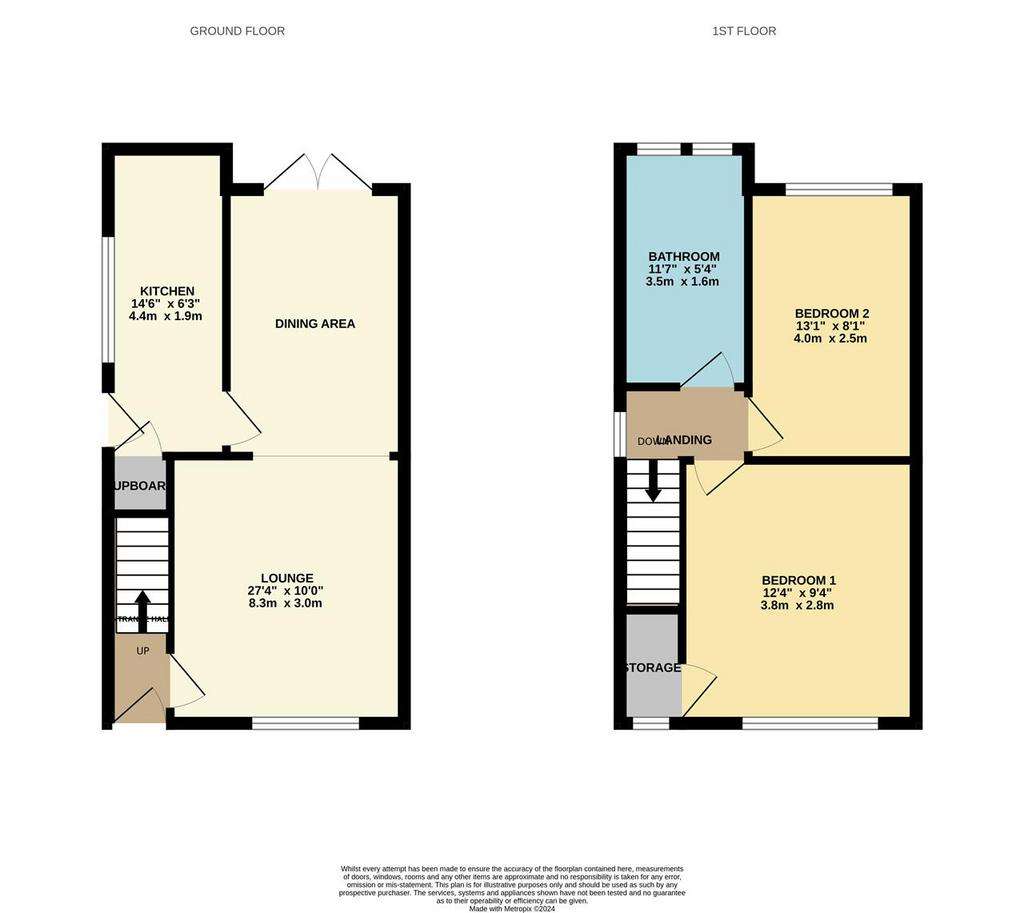 2 bedroom semi-detached house for sale - floorplan