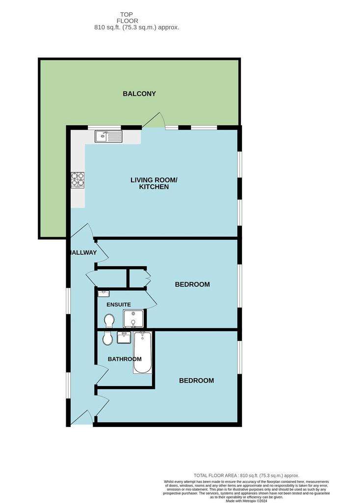 2 bedroom flat for sale - floorplan