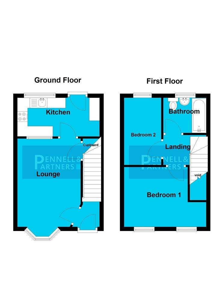 2 bedroom end of terrace house for sale - floorplan