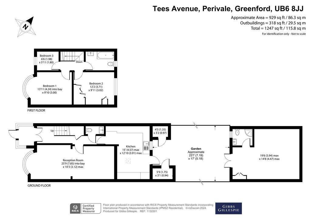 3 bedroom terraced house for sale - floorplan