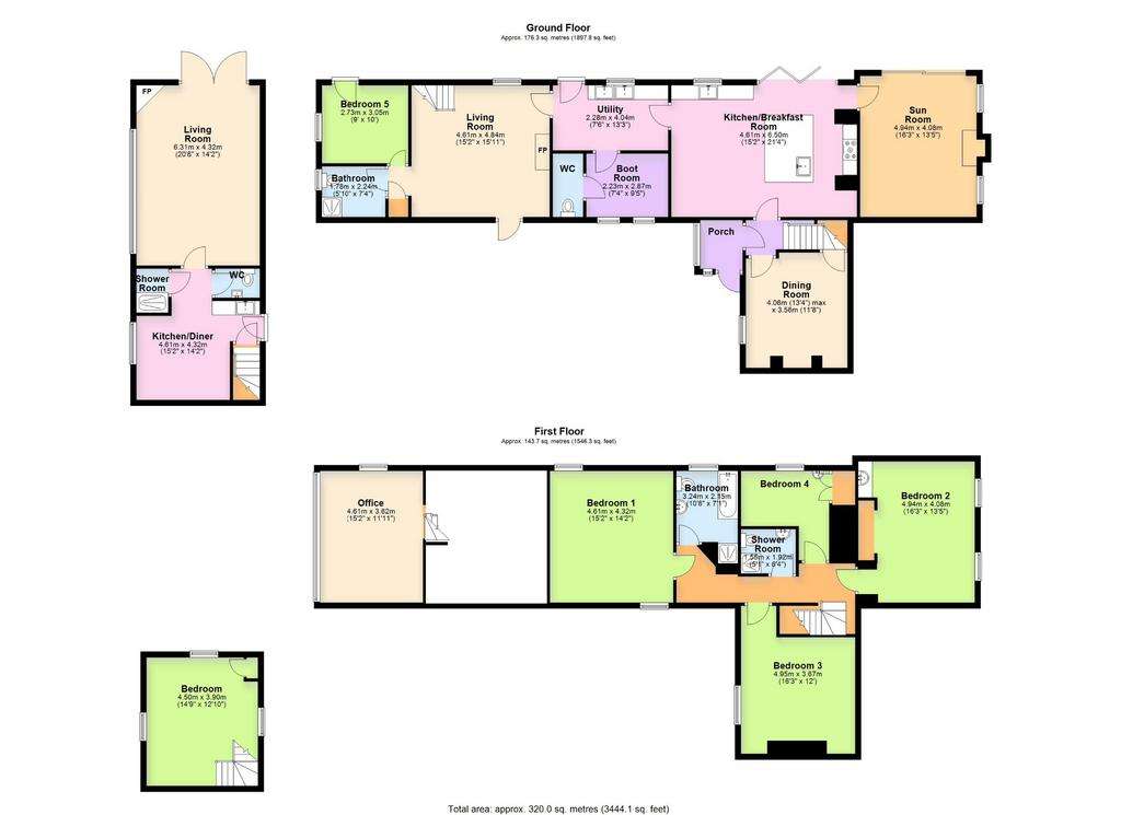 5 bedroom barn conversion for sale - floorplan