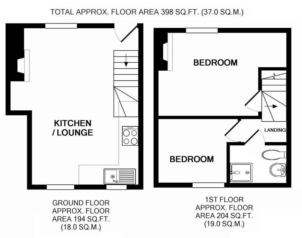 2 bedroom cottage for sale - floorplan