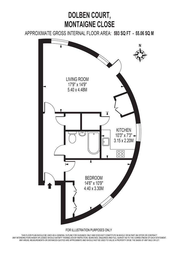 1 bedroom flat to rent - floorplan