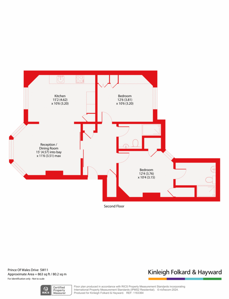 2 bedroom flat to rent - floorplan