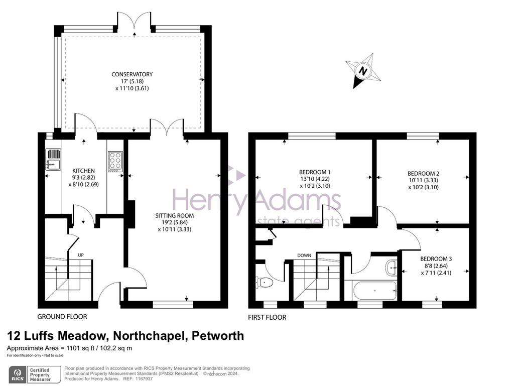 3 bedroom terraced house for sale - floorplan