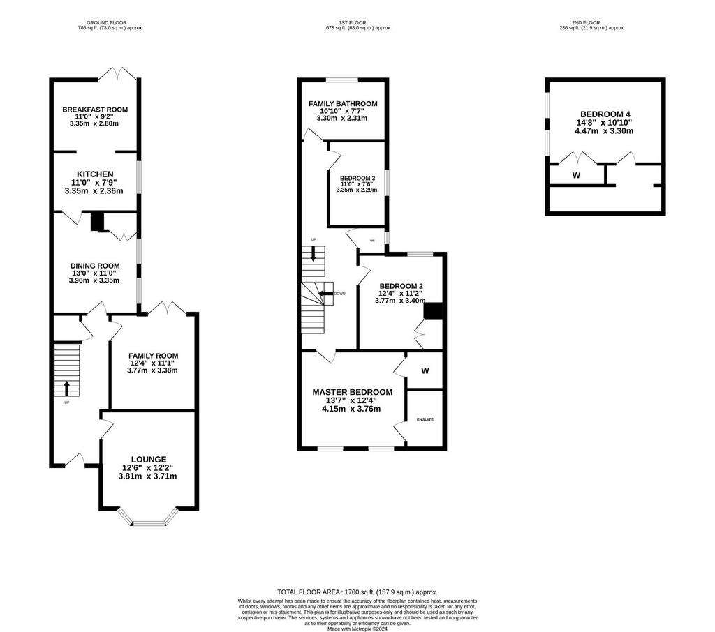 4 bedroom end of terrace house for sale - floorplan