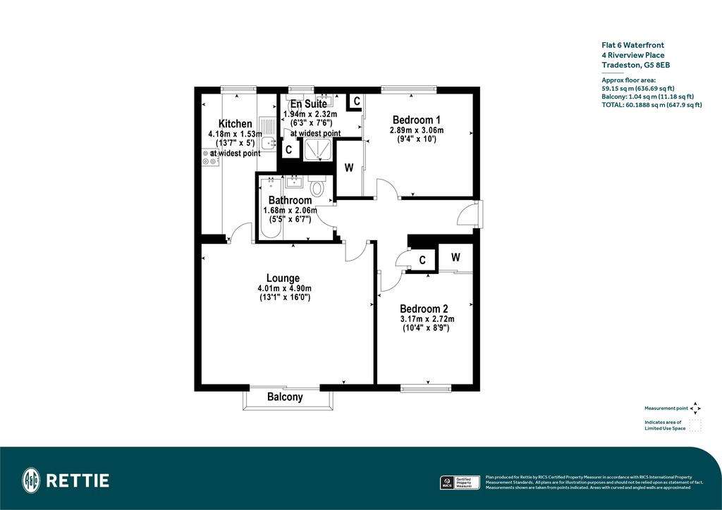 2 bedroom flat for sale - floorplan