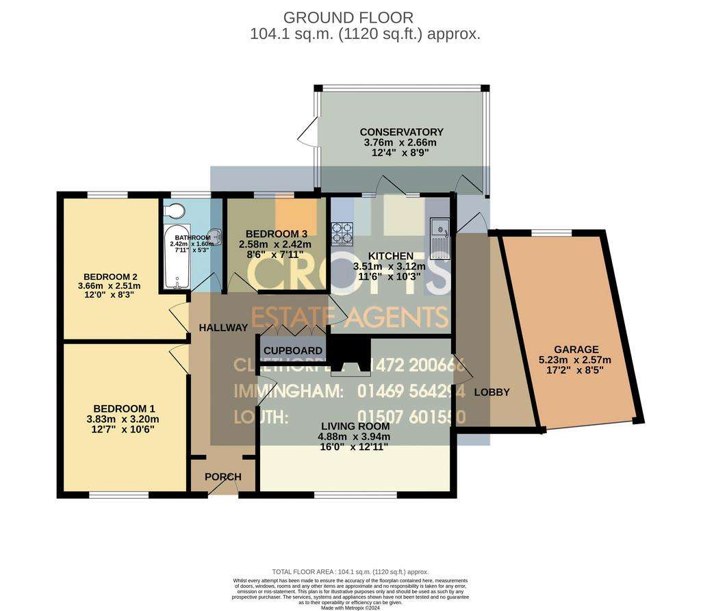 3 bedroom bungalow for sale - floorplan