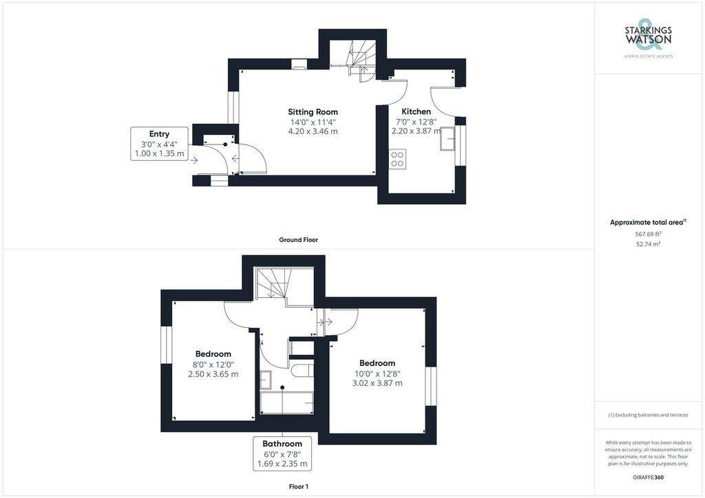 2 bedroom terraced house for sale - floorplan