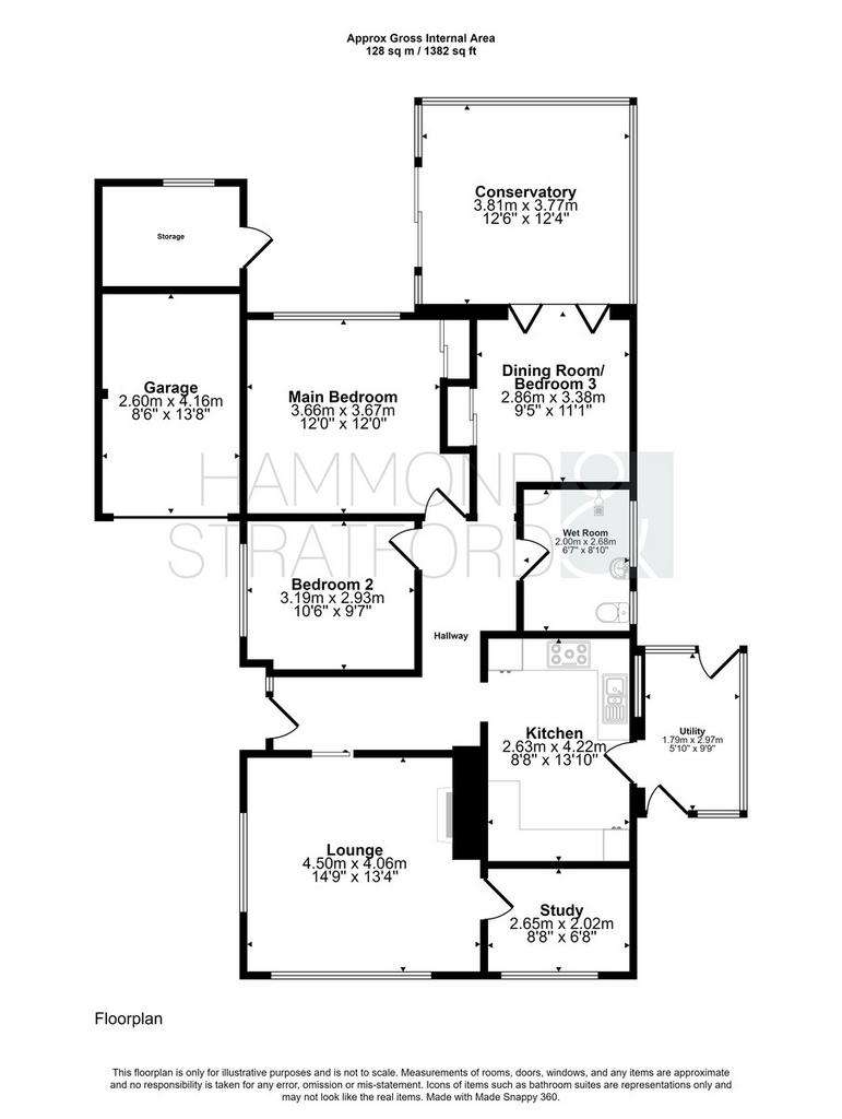 3 bedroom detached bungalow for sale - floorplan