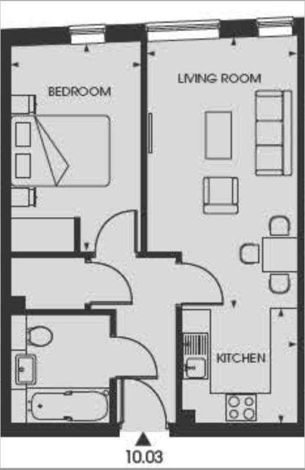 1 bedroom flat to rent - floorplan