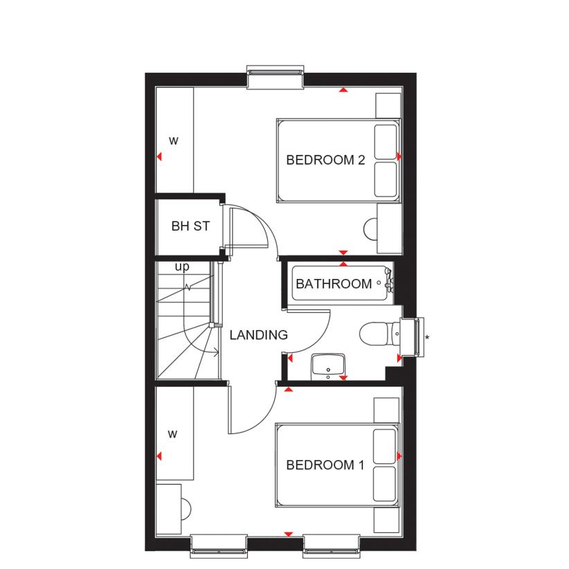 2 bedroom semi-detached house for sale - floorplan