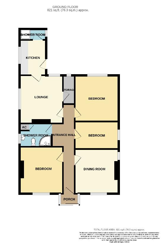 3 bedroom bungalow for sale - floorplan