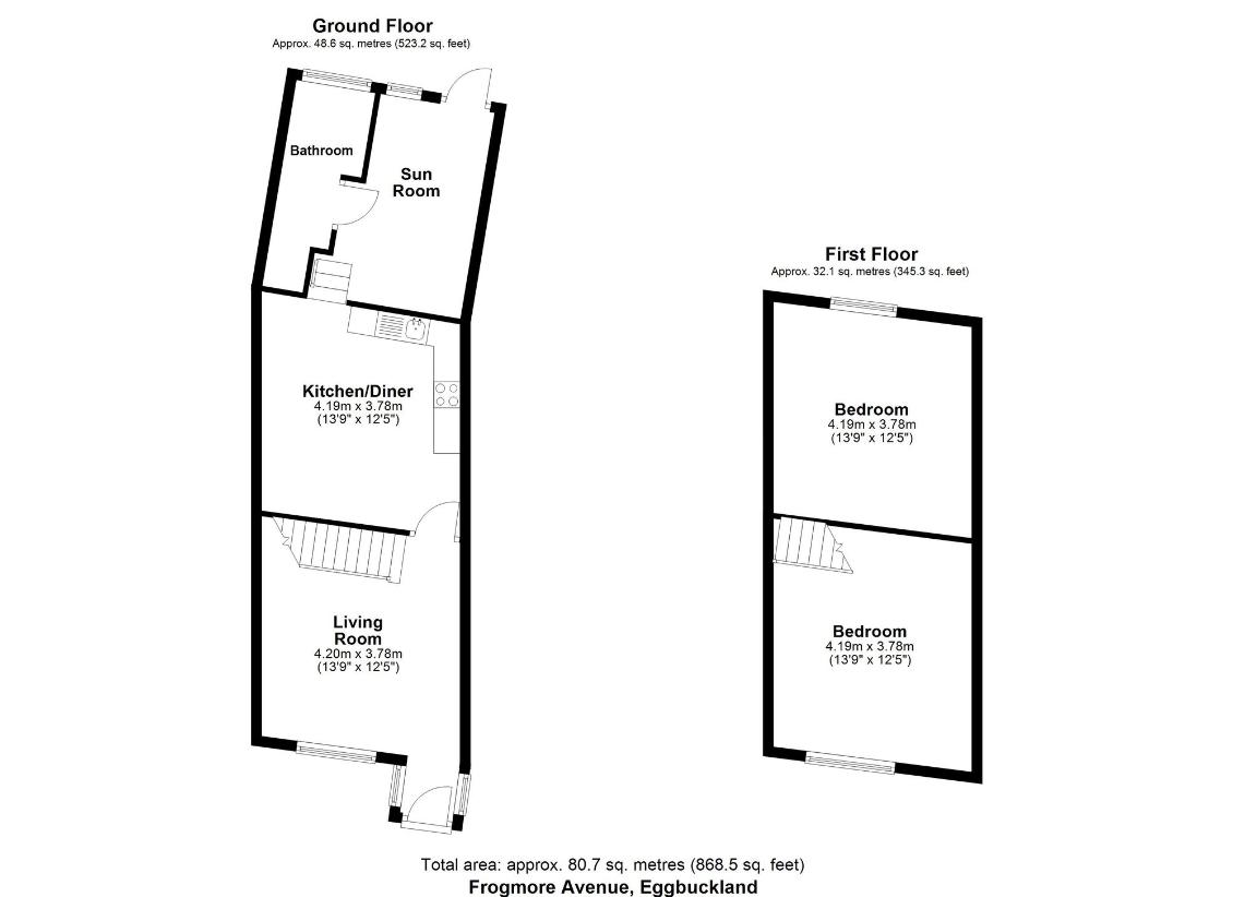 2 bedroom cottage for sale - floorplan