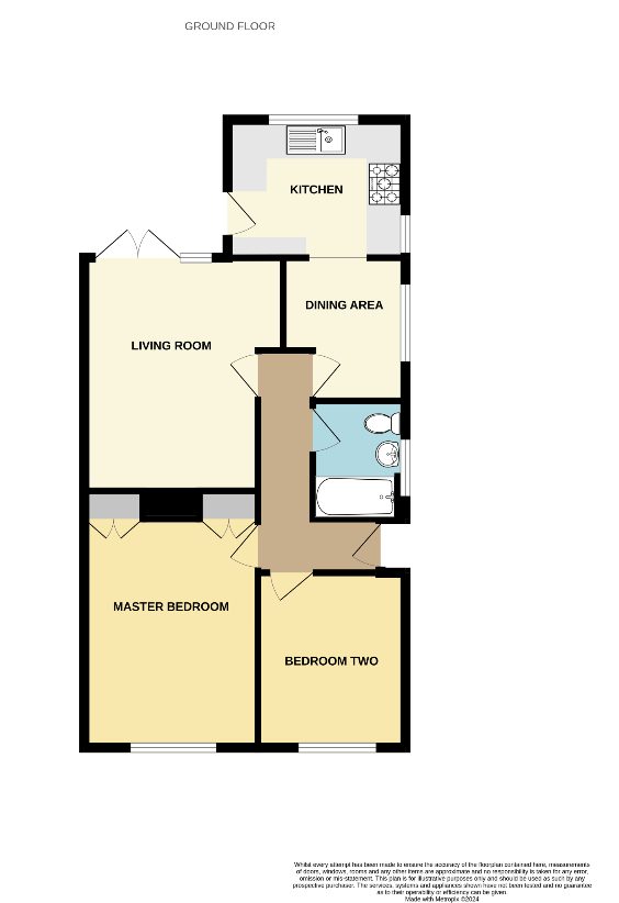 2 bedroom bungalow for sale - floorplan