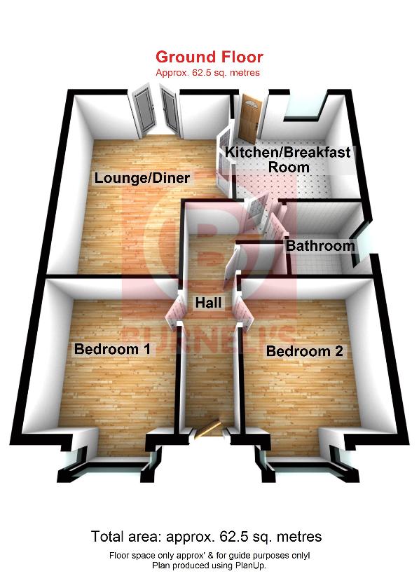 2 bedroom bungalow for sale - floorplan