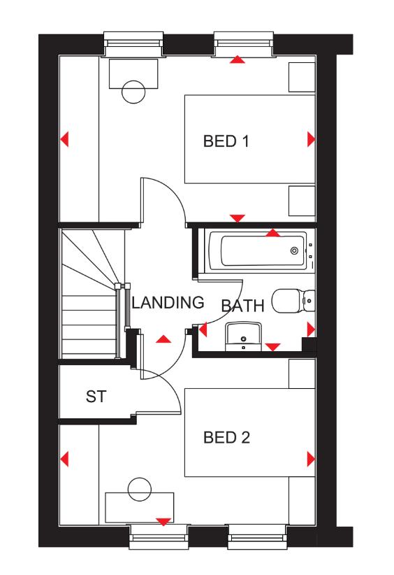 2 bedroom end of terrace house for sale - floorplan