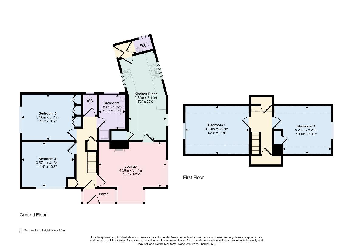 4 bedroom bungalow for sale - floorplan