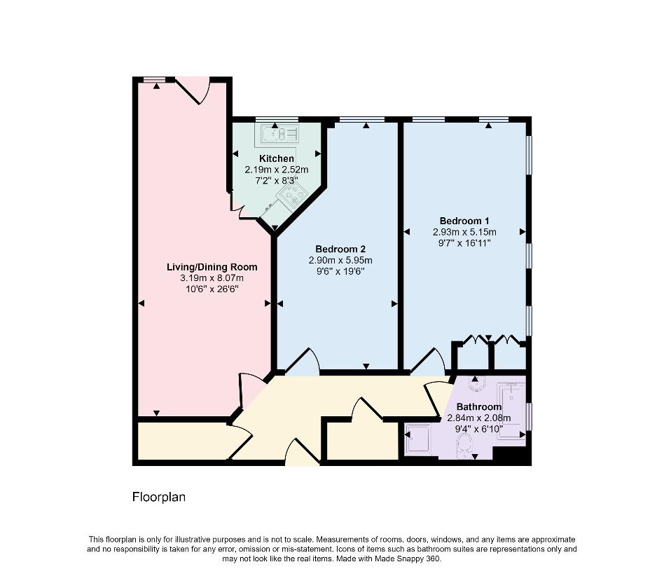 2 bedroom property for sale - floorplan