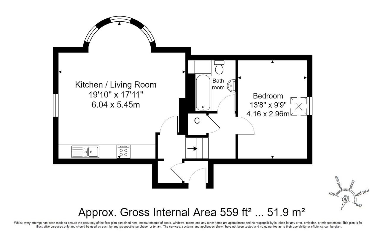 1 bedroom flat for sale - floorplan