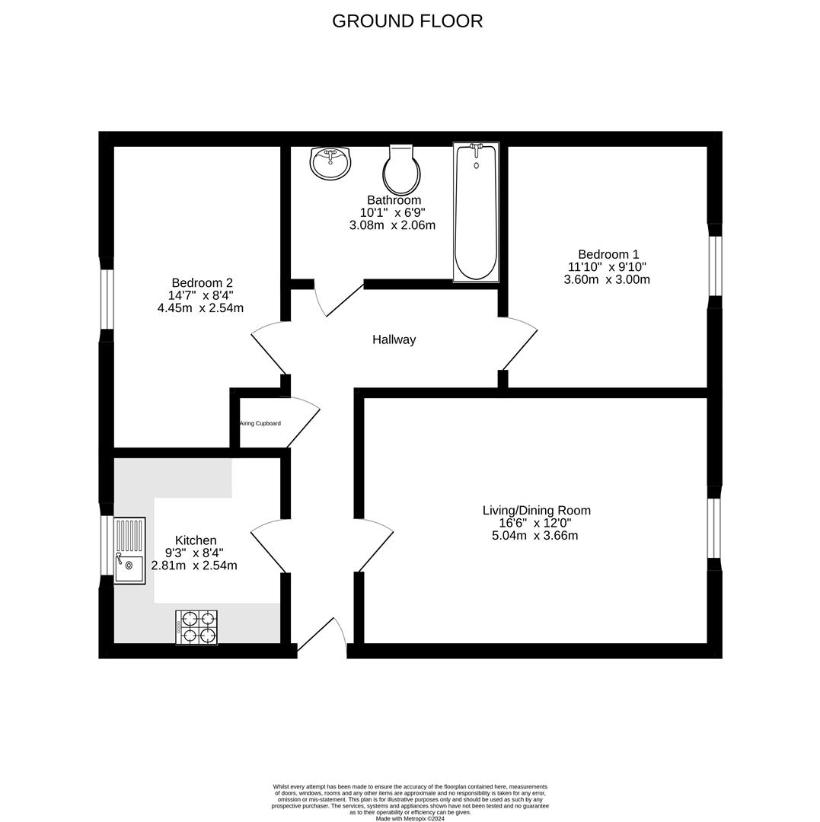 2 bedroom property for sale - floorplan