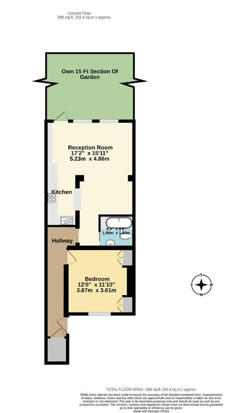 1 bedroom flat for sale - floorplan