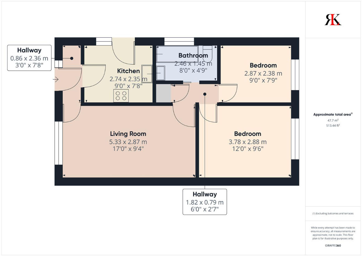 2 bedroom semi-detached house for sale - floorplan