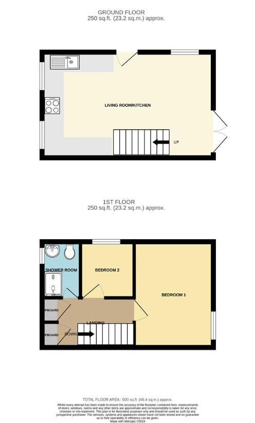 2 bedroom semi-detached house for sale - floorplan