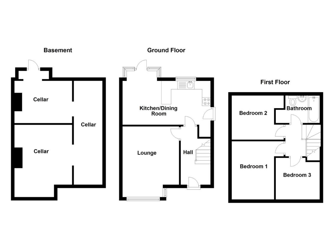 3 bedroom semi-detached house for sale - floorplan