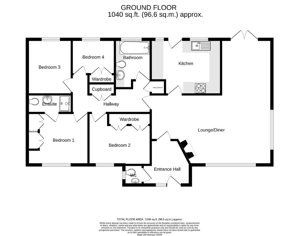 4 bedroom bungalow for sale - floorplan