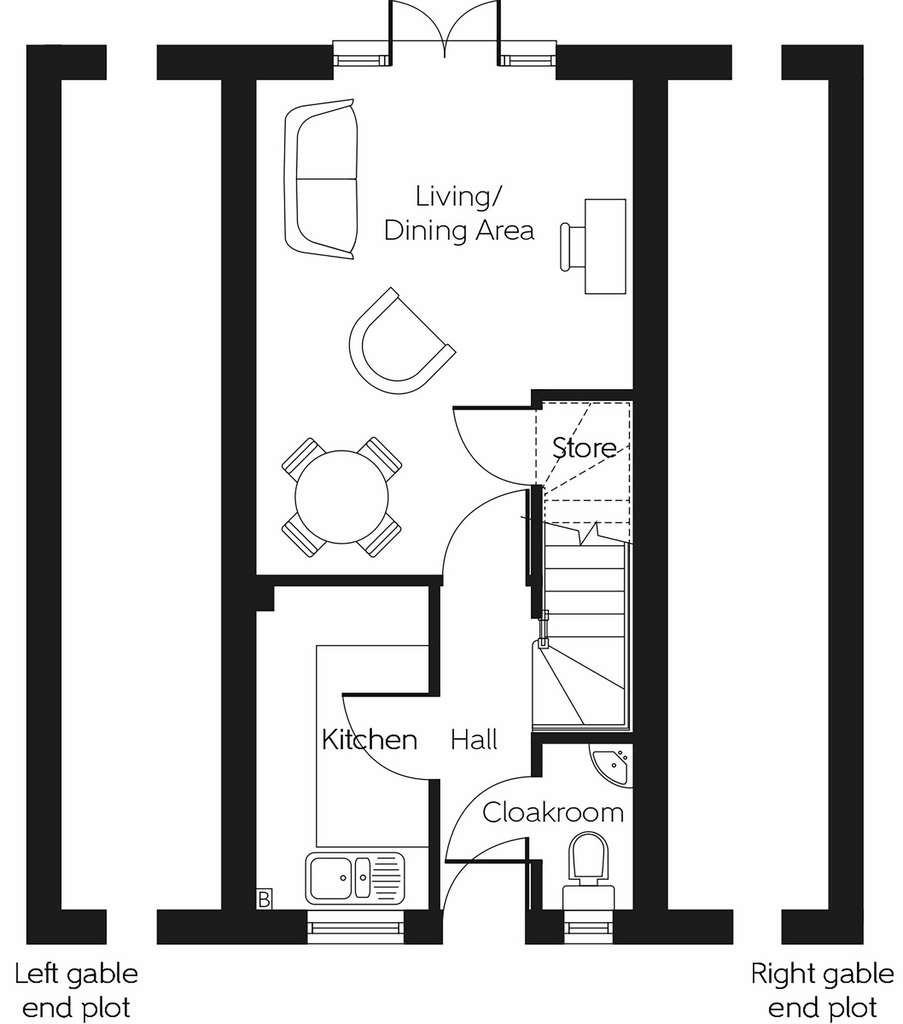 2 bedroom semi-detached house for sale - floorplan