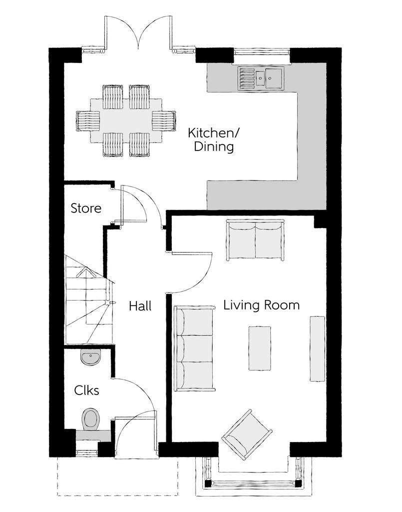 3 bedroom semi-detached house for sale - floorplan