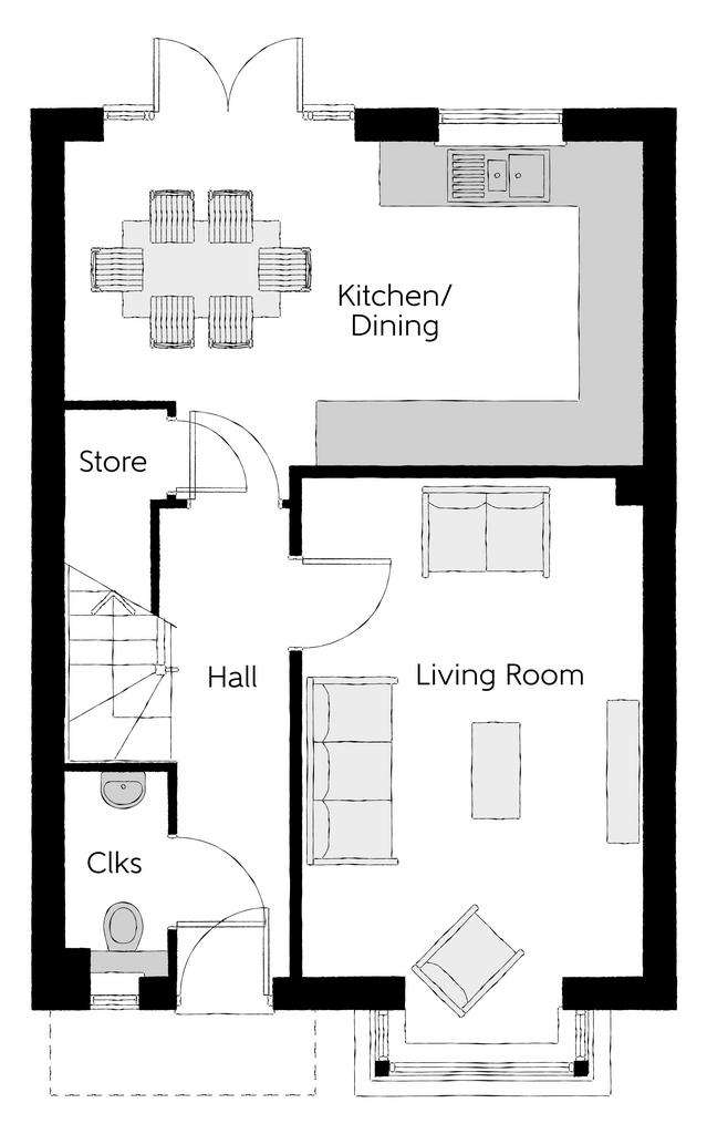 3 bedroom semi-detached house for sale - floorplan