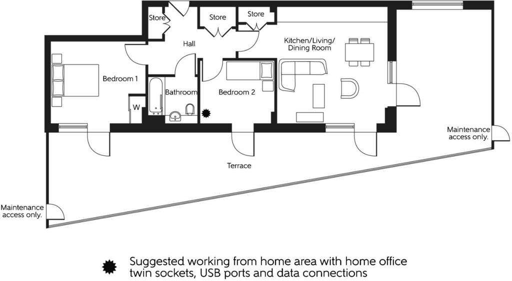 2 bedroom flat for sale - floorplan