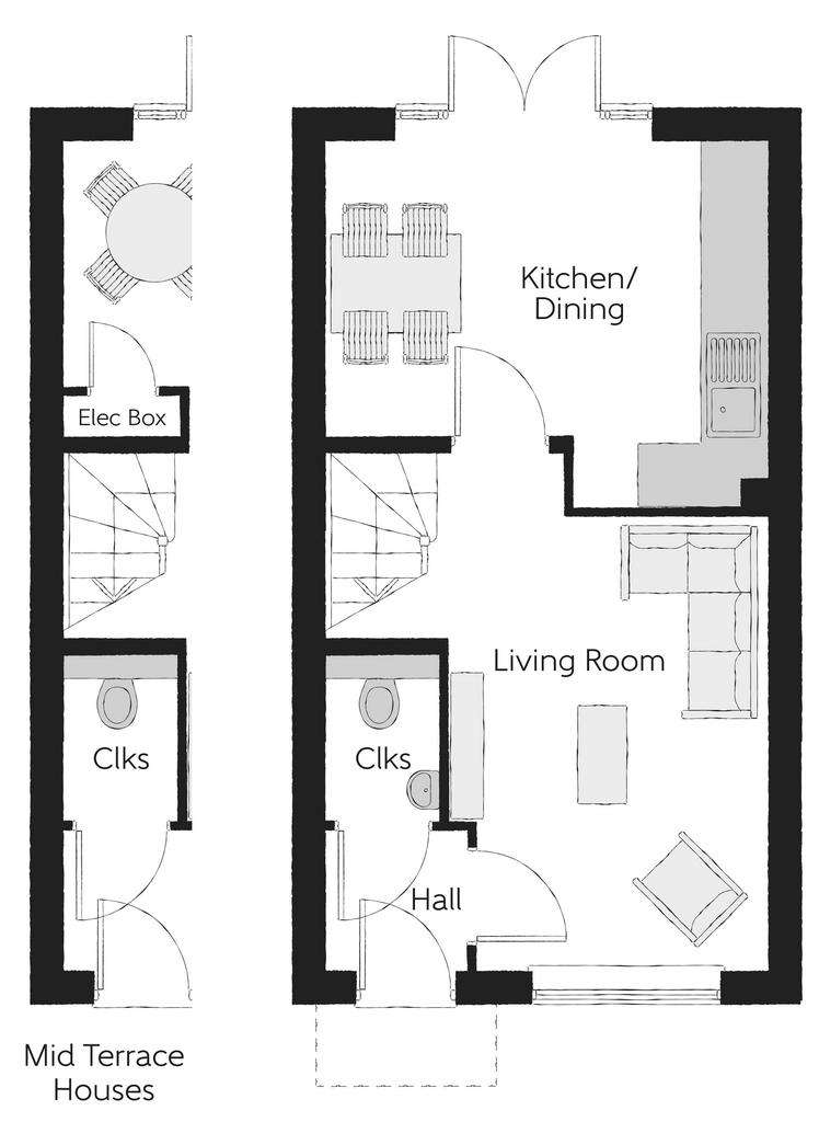 2 bedroom terraced house for sale - floorplan