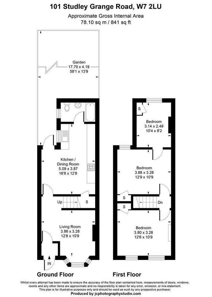 3 bedroom terraced house for sale - floorplan