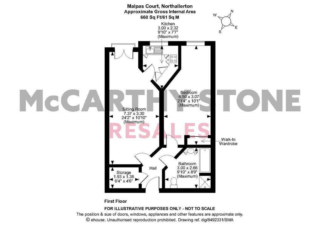 1 bedroom flat for sale - floorplan