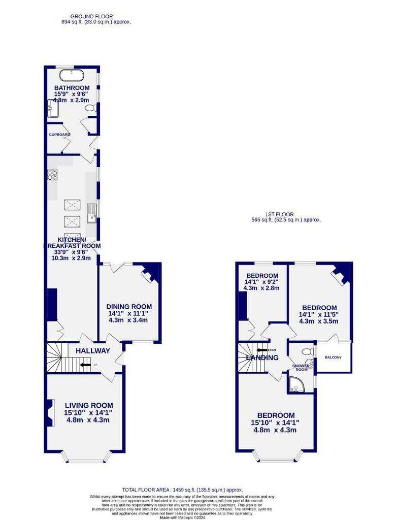 3 bedroom semi-detached house for sale - floorplan