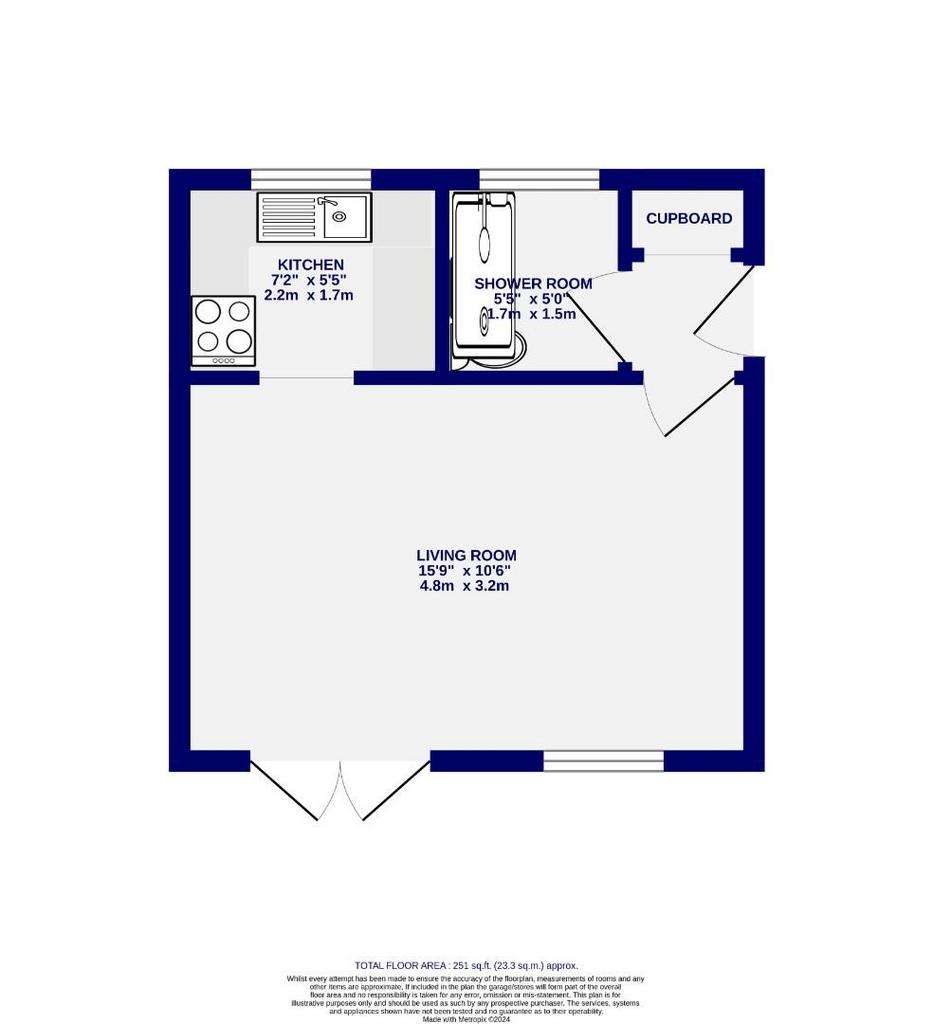 Studio flat for sale - floorplan