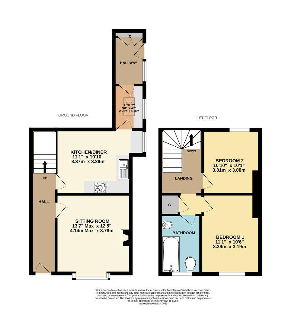 2 bedroom semi-detached house to rent - floorplan