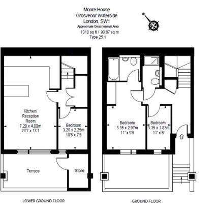 3 bedroom flat to rent - floorplan