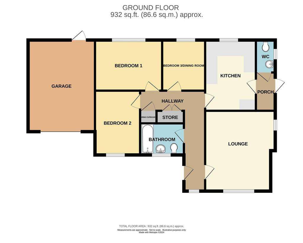 3 bedroom bungalow for sale - floorplan