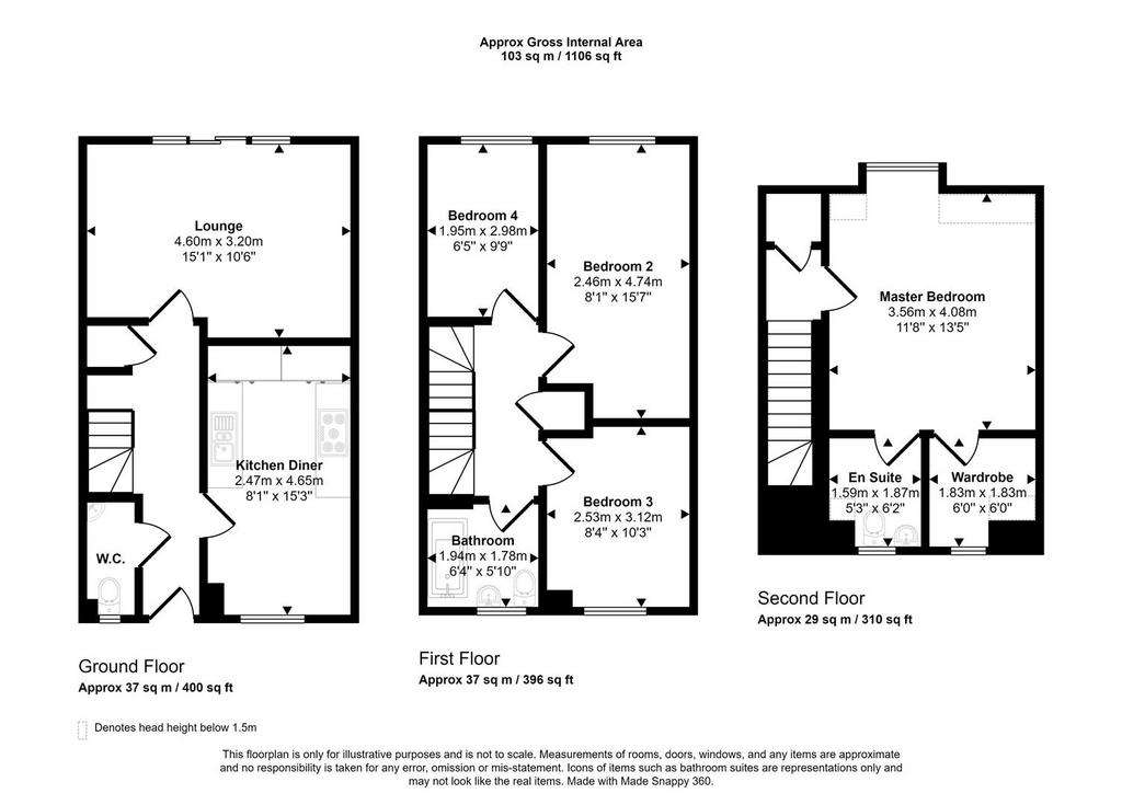 4 bedroom semi-detached house for sale - floorplan