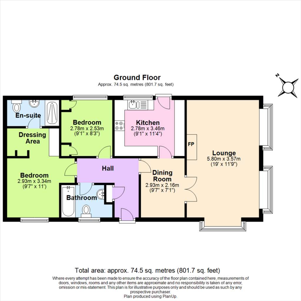 2 bedroom park home for sale - floorplan