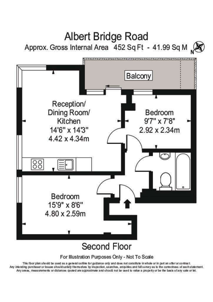 2 bedroom flat to rent - floorplan