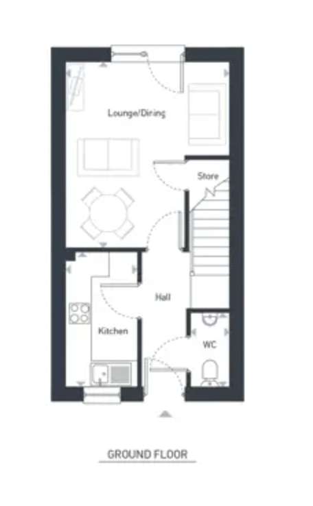 2 bedroom semi-detached house for sale - floorplan