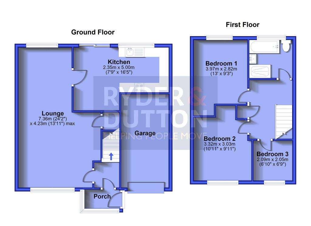 3 bedroom semi-detached house for sale - floorplan