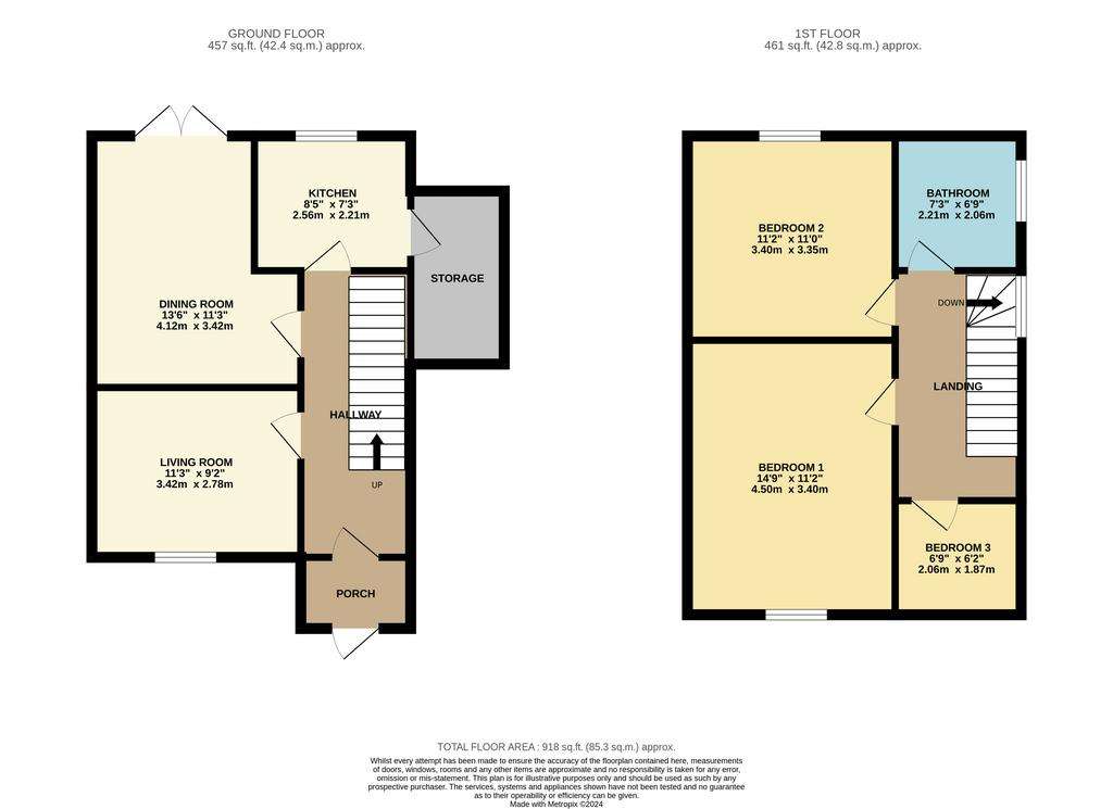 3 bedroom semi-detached house for sale - floorplan