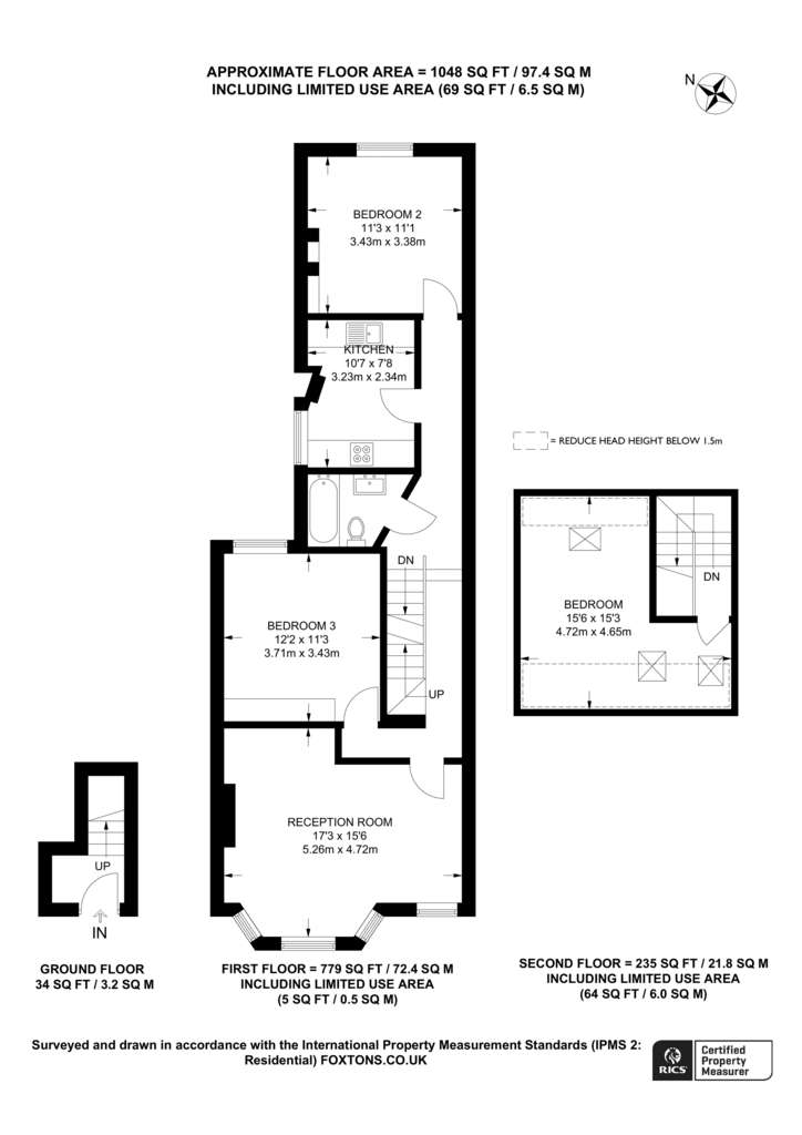 3 bedroom flat to rent - floorplan