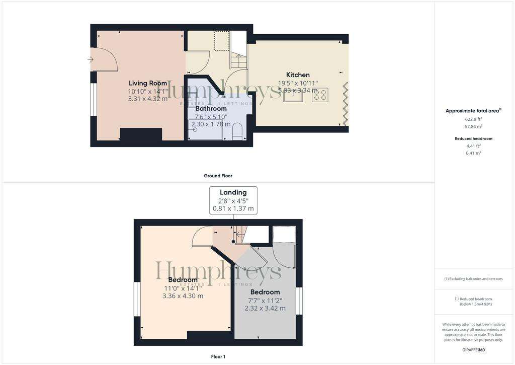 2 bedroom terraced house for sale - floorplan